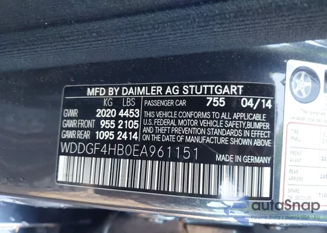2014 Mercedes-Benz C 250 Sport from USA, damaged, VIN WDDGF4HB0EA961151